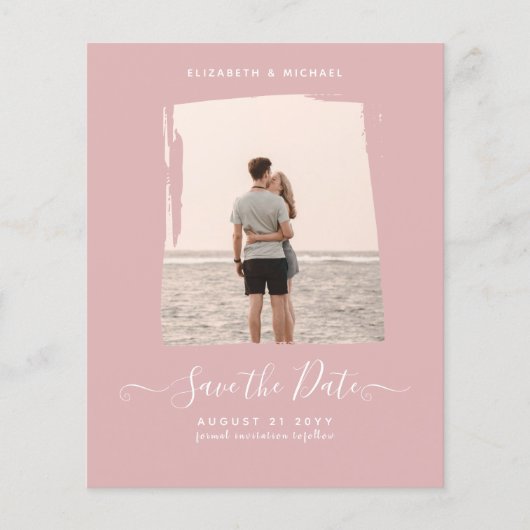 予算ほこりっぽいバラ写真の日付をモノクロで保存 チラシ (正面)