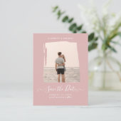 予算ほこりっぽいバラ写真の日付をモノクロで保存 ポストカード (スタンド正面)