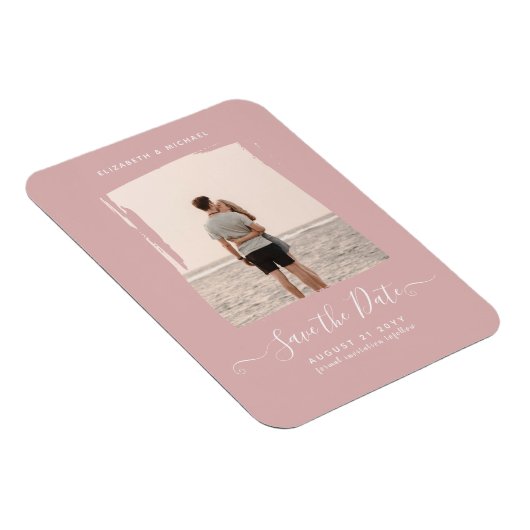 予算ほこりっぽいバラ写真の日付をモノクロで保存 マグネット (右側)