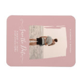 予算ほこりっぽいバラ写真の日付をモノクロで保存 マグネット (横)