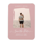 予算ほこりっぽいバラ写真の日付をモノクロで保存 マグネット (縦)