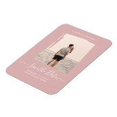 予算ほこりっぽいバラ写真の日付をモノクロで保存 マグネット (左側)