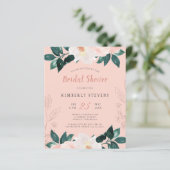 予算ほこりっぽいピンクのフローラブライダルシャワー招待 (スタンド正面)