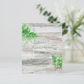 予算みすぼらしい緑のシックな結婚式の招待 (スタンド正面)