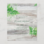 予算みすぼらしい緑のシックな結婚式の招待 (正面)