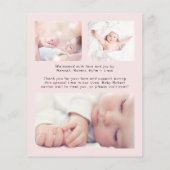 予算ようこそ4フォトピンクの誕生のお知らせ (裏面)