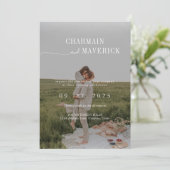 予算をすべて1つにまとめる+ QRコードダスティブルー結婚ズ 招待状 (スタンド正面)