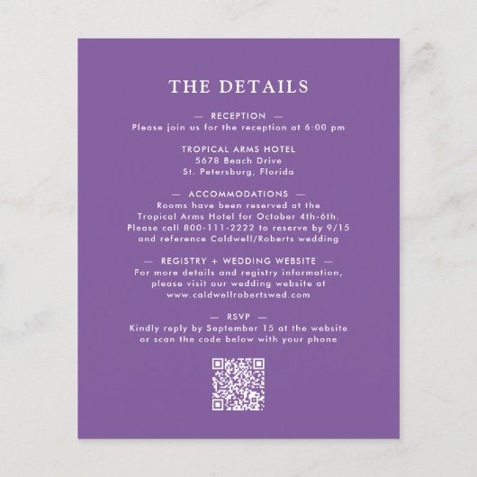 予算をすべて1つのひまわりラベンダー結婚の (裏面)