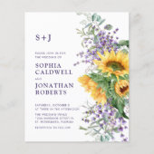 予算をすべて1つのひまわりラベンダー結婚の (正面)