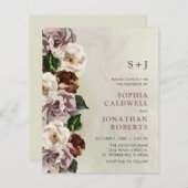 予算をすべて1つのムーディーズフローラ結婚式招待状 (正面/裏面)