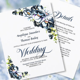 予算をすべて1つの青い灰色のフローラ結婚