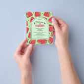 予算を一つメロンの最初の誕生日招待状 チラシ (手)