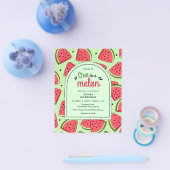 予算を一つメロンの最初の誕生日招待状 チラシ (シングル)