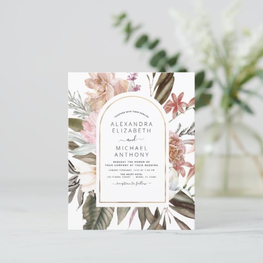 予算を一括して1つのバーガンディフローラQRコード結婚の (スタンド正面)