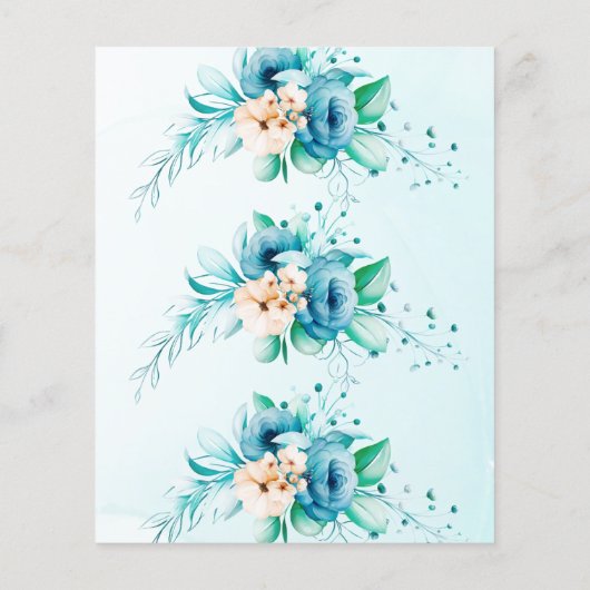 予算を何かブルーブライダルシャワーの招待 (裏面)