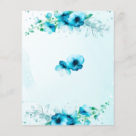 予算を何かブルーブライダルシャワーの招待 (裏面)