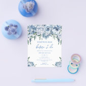 予算を何か青い前に私はブライダルシャワー チラシ (シングル)