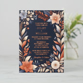 予算を安く屋外スタイリッシュネイビーブルー結婚ズ 箔招待状 (立ち正面)