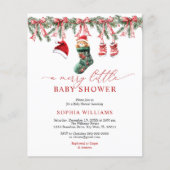 予算を小さなメリー赤ちゃんシャワー招待状 (正面)