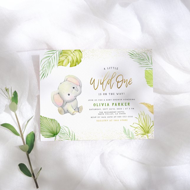 予算を少しワイルドワンエレファント金ゴールド赤ちゃんシャワー (クリエイターアップロード済み)