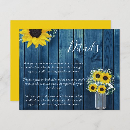 予算を抑えた ラスティックな サンキュー ウェディング 詳細 付属 (正面/裏面)