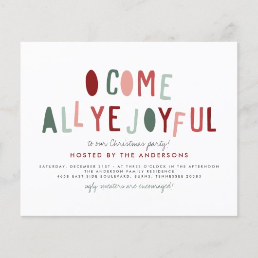 予算を来すべての喜び |かわいいクリスマスパーティー (正面)