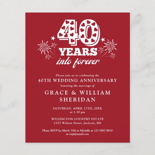 予算を永遠に40周年に招待状 (正面)