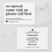 予算を移動し来た訪問コールファースト移動カード ノートカード (正面/裏面)