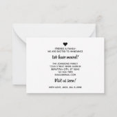 予算を移動し来た訪問コールファースト移動カード ノートカード (裏面)