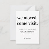 予算を移動Visit写真を移動のお知らせ ノートカード (正面)