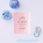 予算アイスモダンピンクウェディンググラデーションの招待 チラシ (シングル)