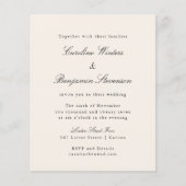 予算アイボリーエレガフォーマルントウェディング招待状 (正面)