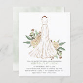 予算アイボリーフローラ結婚ズドレスブライダルシャワー (正面/裏面)