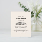 予算アイボリーミニマリストブライダルシャワー招待 (スタンド正面)