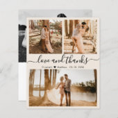 予算アイボリー3 Photo Collage 結婚's Thank You (正面/裏面)