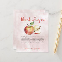 予算アップルの目の赤ちゃんシャワーサンキューカード