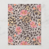 予算アニマルプリントフローラブライダルシャワー招待状 (裏面)