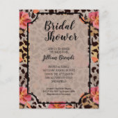 予算アニマルプリントフローラブライダルシャワー招待状 (正面)