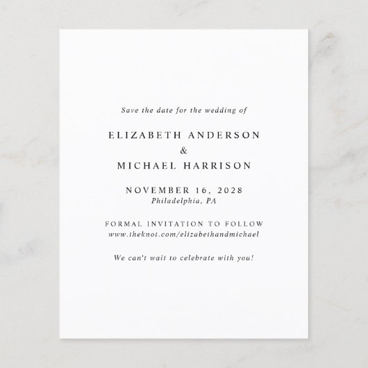 予算アーチ写真結婚式の日付の保存 (裏面)