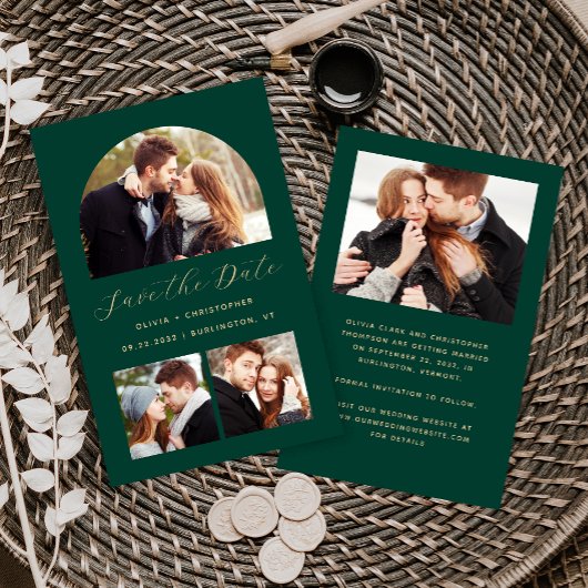 予算アーチ4写真エメラルドグリーン日付を保存