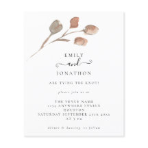 予算アートの葉結婚のスクリプト招待状