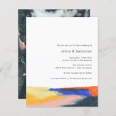 予算アート抽象芸術アートフォト結婚式招待状 (正面/裏面)