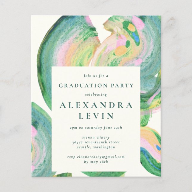 予算アート抽象芸術グリーンスワール卒業パーティー (正面)