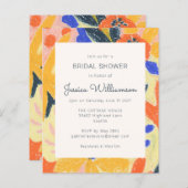 予算アート抽象芸術フローラブライダルシャワー招待状 (正面/裏面)