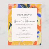 予算アート抽象芸術フローラブライダルシャワー招待状 (正面)