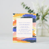 予算アート抽象芸術ブルーおもしろい結婚式招待状 (スタンド正面)