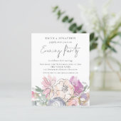 予算アート花模様結婚の夕べパーティー招待状 (スタンド正面)