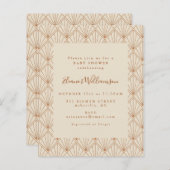 予算アールデコバーンドオレンジベビーシャワー招待状 (正面/裏面)