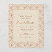 予算アールデコバーンドオレンジベビーシャワー招待状 (正面)