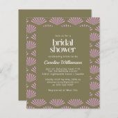 予算アールデコファンのオリーブと薄紫ブライダルシャワー (正面/裏面)